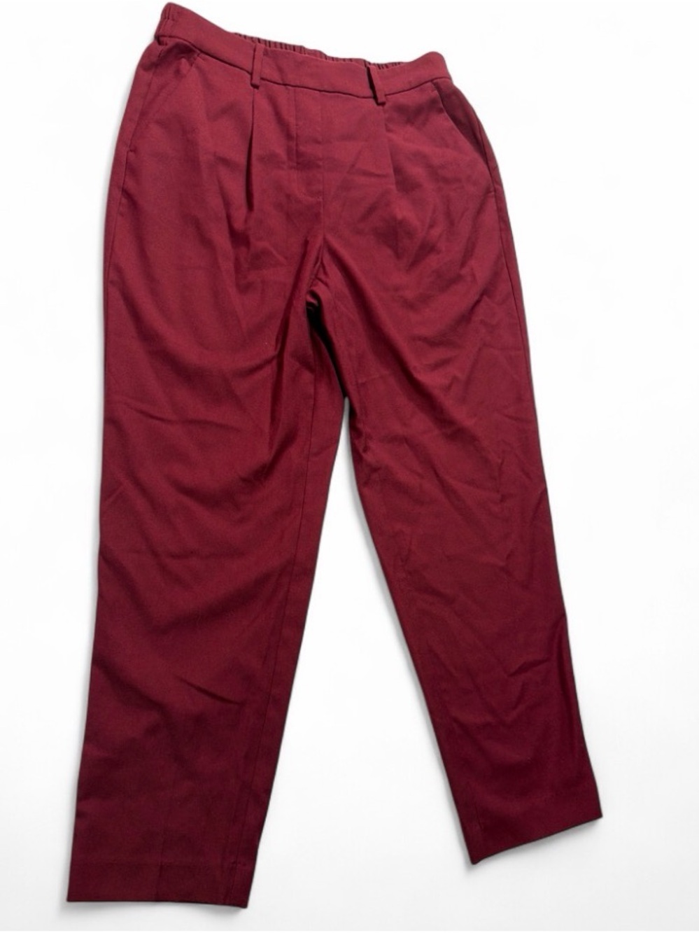 croft & barrow Burgundy Straight-Leg Pleated Pants